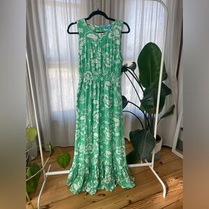 Draper James Floral Green Maxi Dress Size M